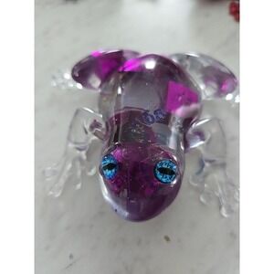 Red Resin Frog Home Decor Figure Handmade 710 Purple Blue Eyes